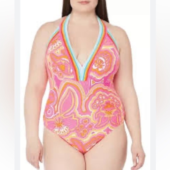 TRINA TURK Morning Sunrise One Piece Swimsuit. Size 18 W - Picture 1 of 14